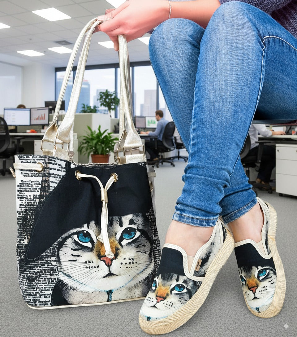 COMBO BOLSO + CALZADO GATO BOINA + ENVIO GRATIS
