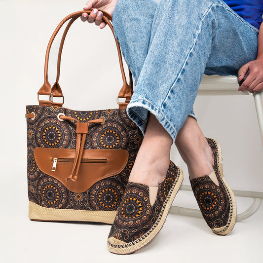 COMBO BOLSO + CALZADO MANDALA CAFE + ENVIO GRATIS