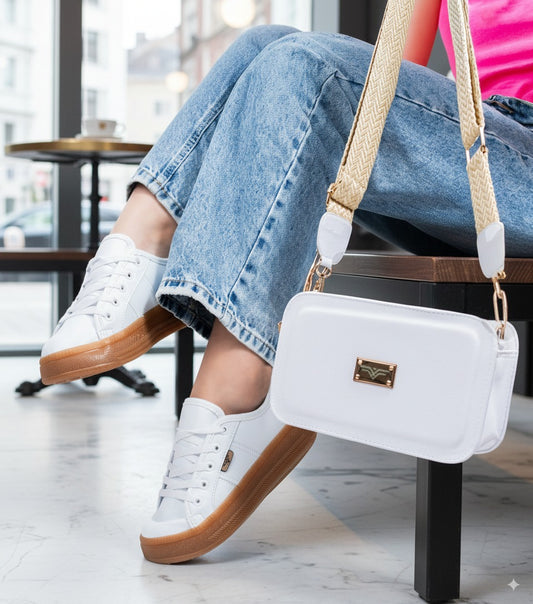 COMBO BOLSO + CALZADO BLANCO + ENVIO GRATIS